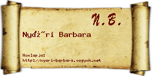 Nyári Barbara névjegykártya